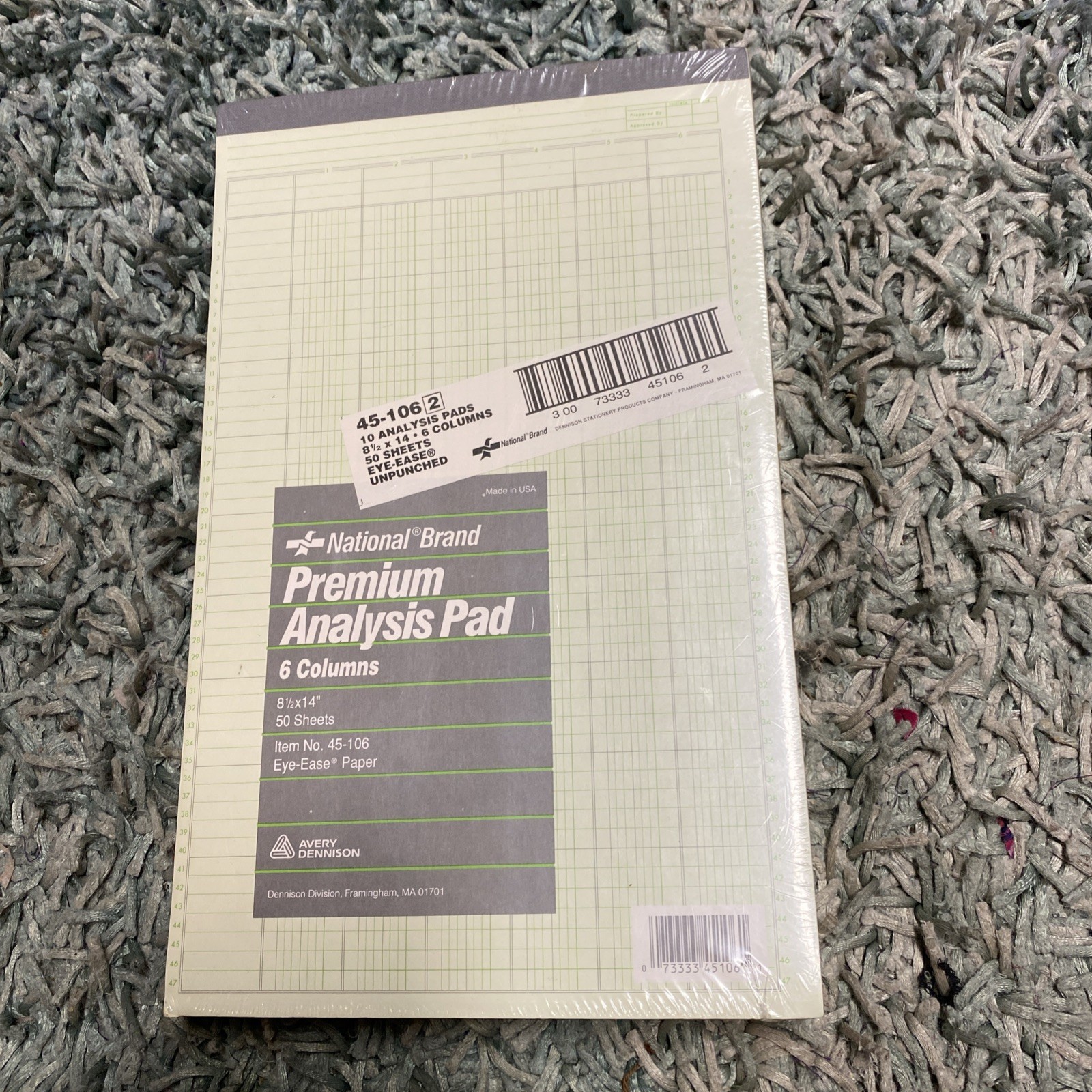 National Brand Avery Premium Analysis Pad 6 Column 8.5×14 50 sheets 10 Pads