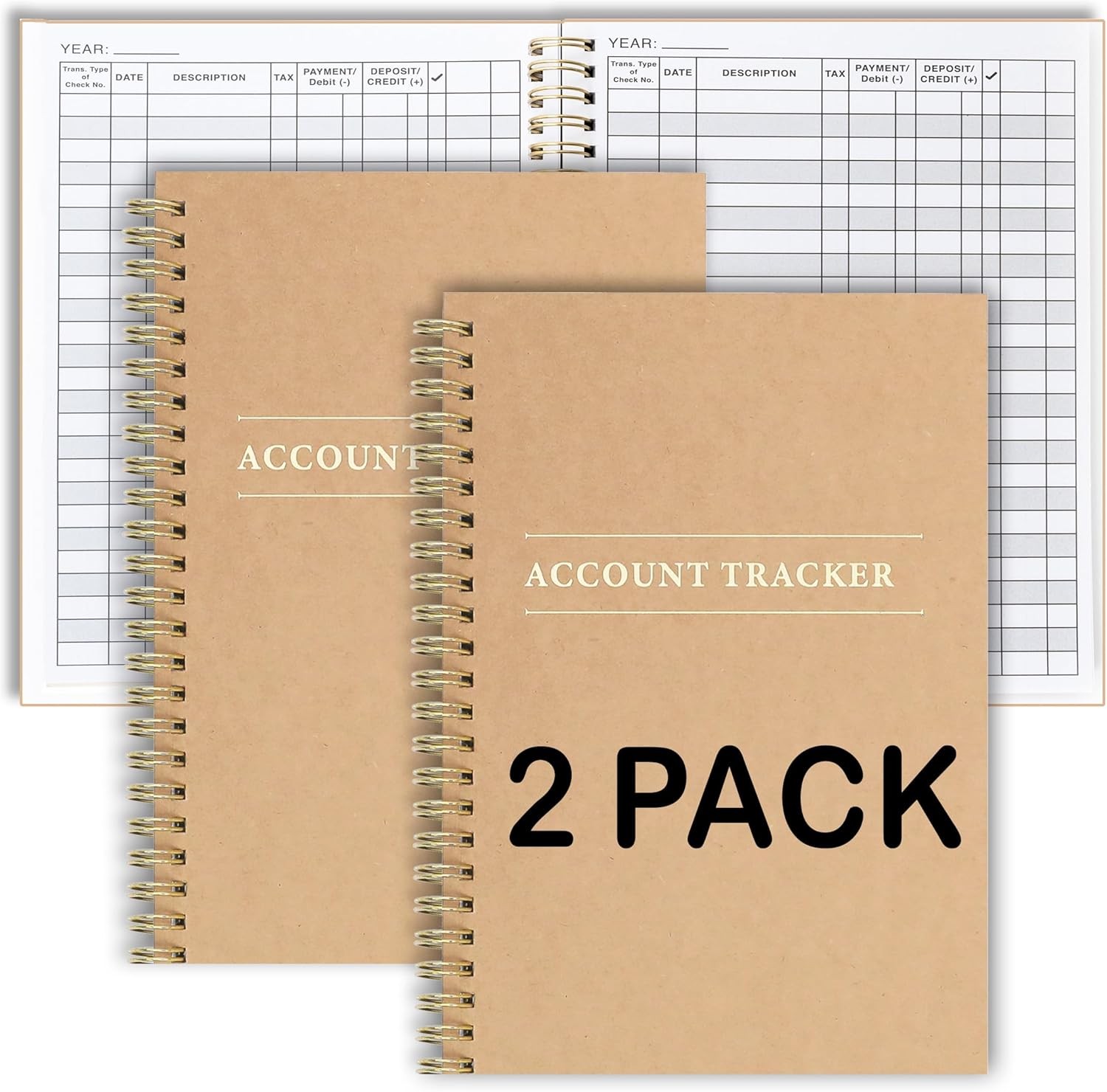 2 Pack Accounting Ledger Books for Home Budget Tracking, Business Bookkeeping –