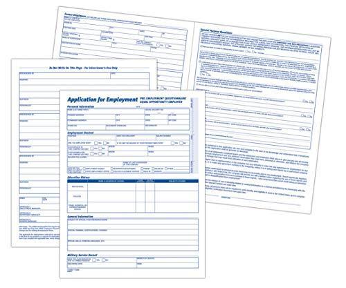 Adams Application for Employment, 8 1/2″ x 11″, Pack of 25