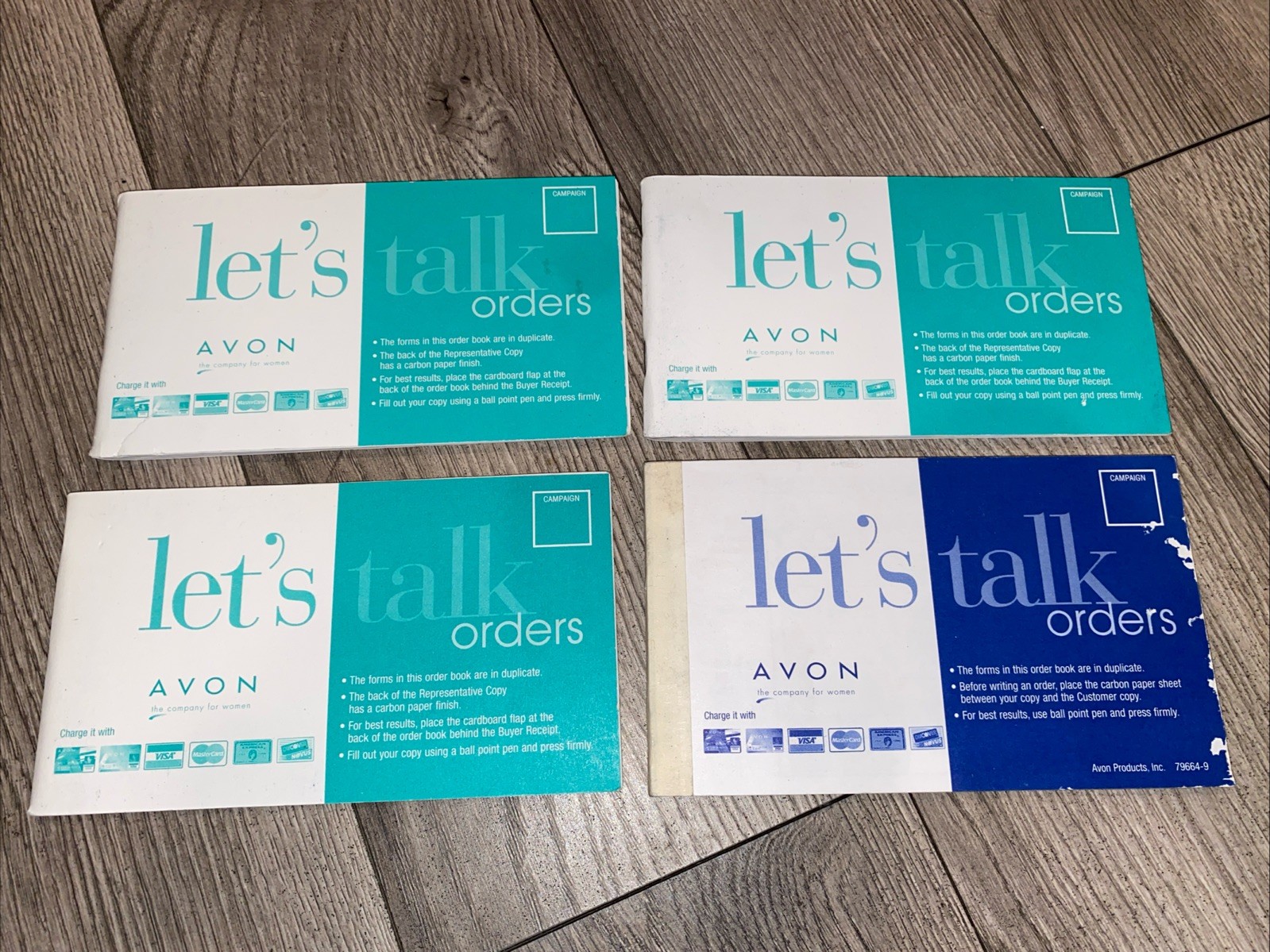 New Discontinued AVON Triple Carbon Order Book Receipt Book set Of 5 – English