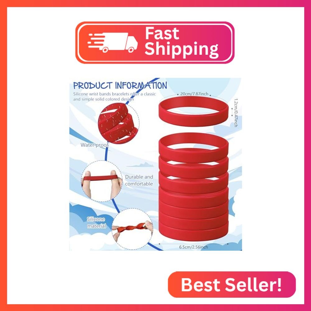 kymqlyw 120 Pcs Plain Silicone Rubber Bracelets Solid Color Rubber Wristbands Sp
