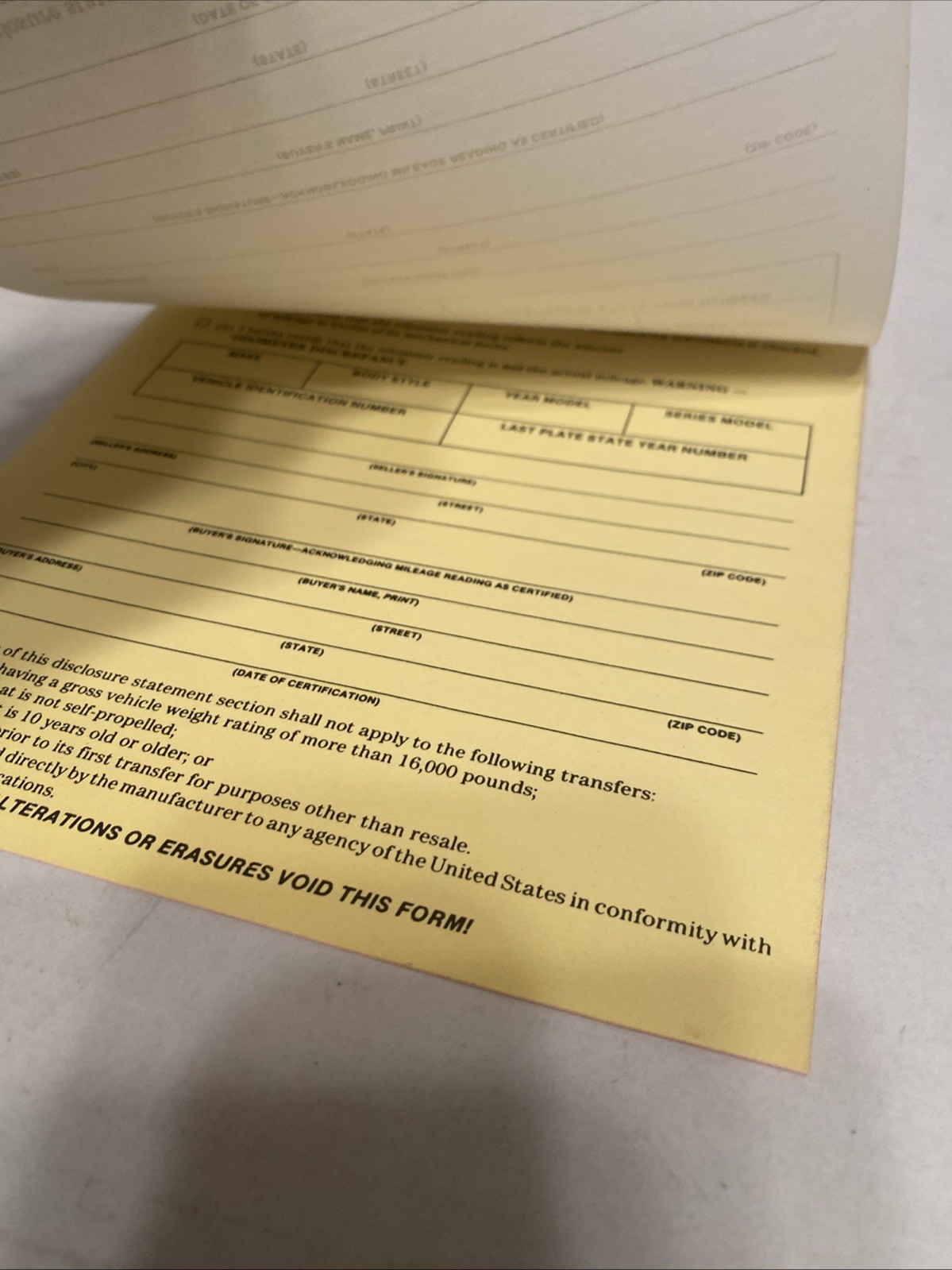 Odometer Disclosure Statement Documents – 13 Sets Of 3 Pages – Read Description