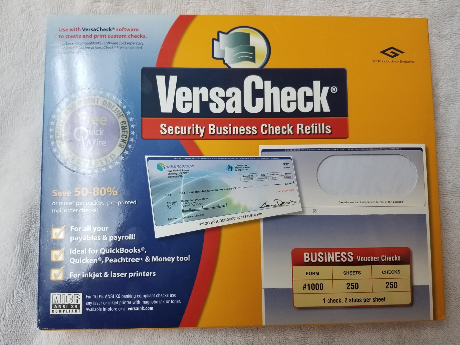 VersaCheck Security Business Check Refills