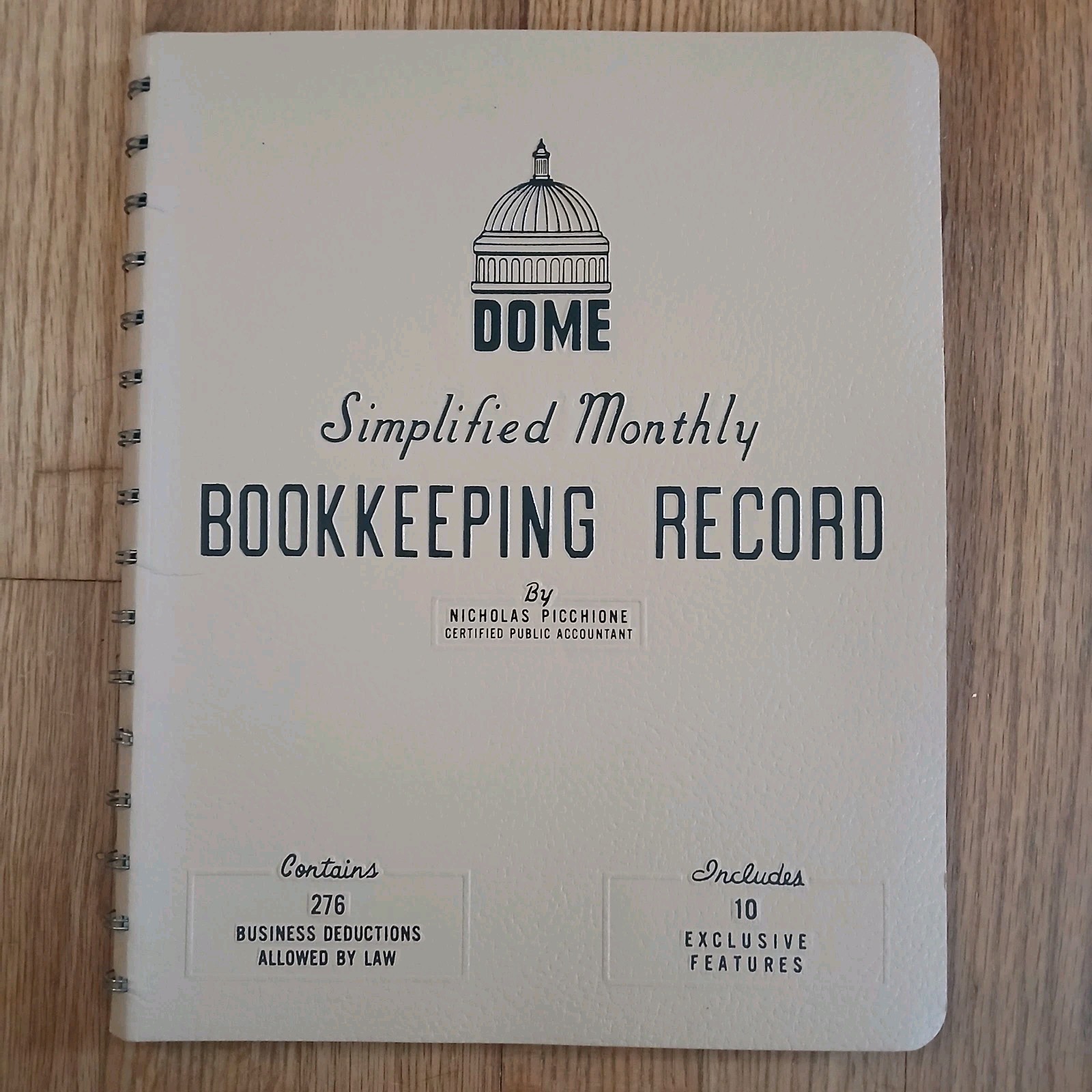 DOME Simplified Monthly Bookkeeping Record Book 1991 Spiral Bound New No. 612