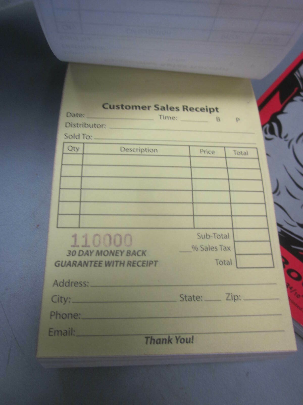 Pocket Invoice Sales Order Receipt Book Carbonless 2 Part 3 4/10″ x 5 5/8″ QTY4