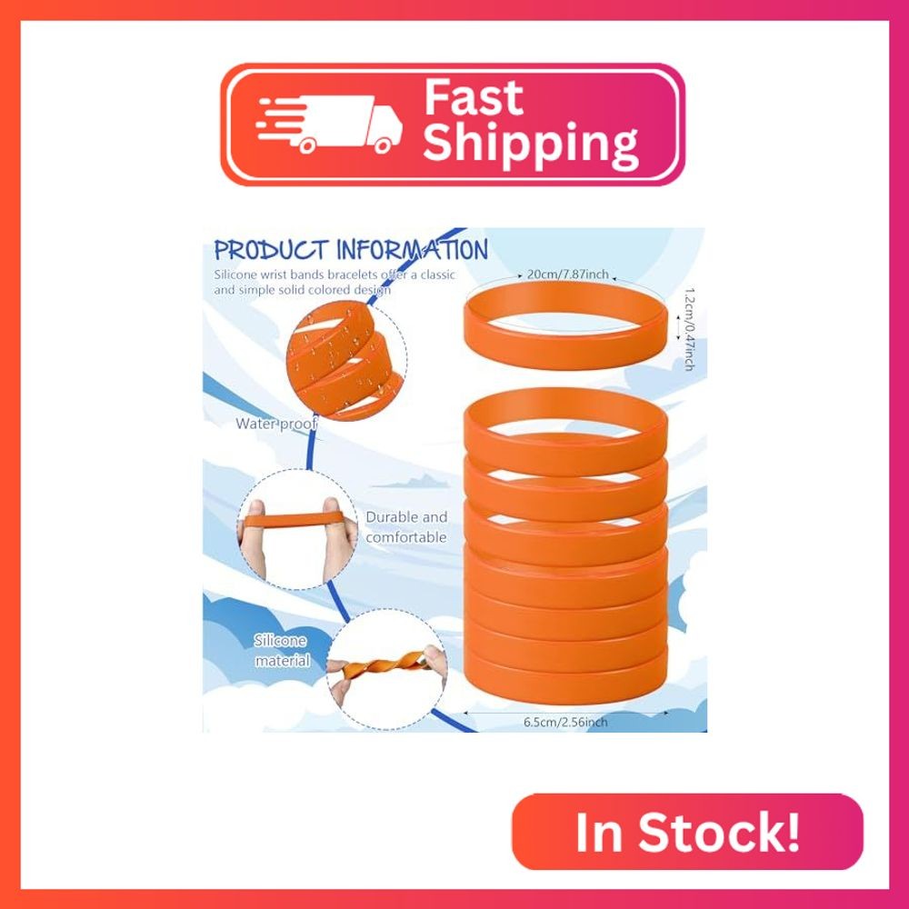 kymqlyw 120 Pcs Plain Silicone Rubber Bracelets Solid Color Rubber Wristbands Sp