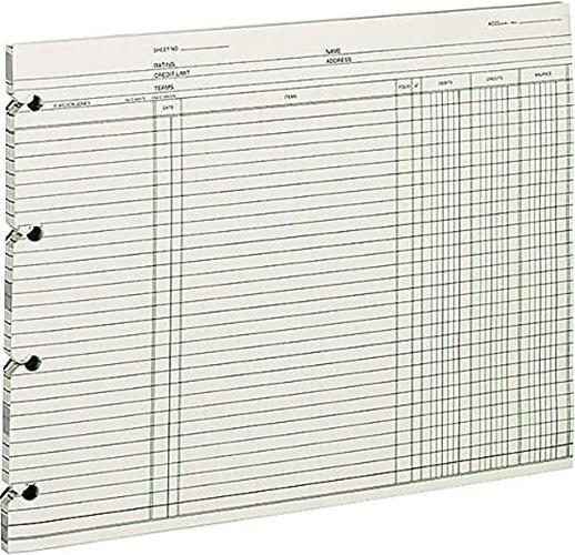 Wilson Jones Ledger Paper, Balance Ledger, 9-1/4″ x 11-7/8″, Green, 100 Sheets