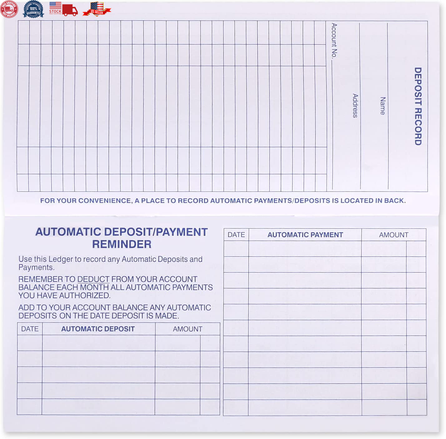 24 PCS Check Registers for Personal Checkbook, Easy to Read Checkbook Register