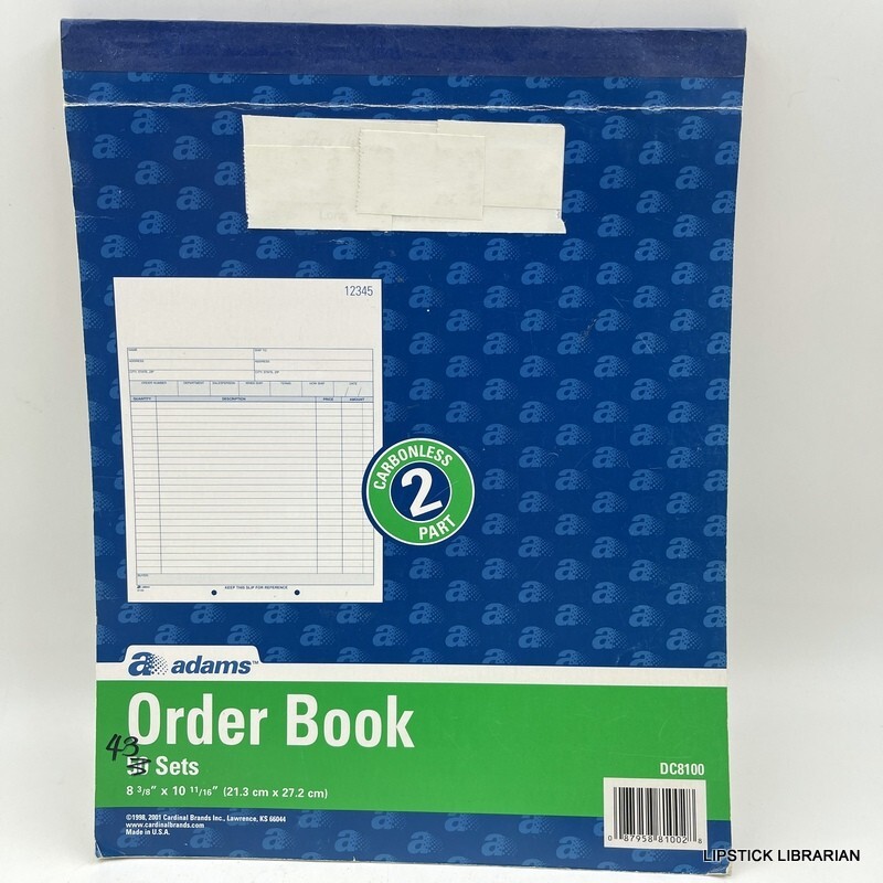 Adams Order Sales Book 2-Part Carbonless 199 Sets DC1182 8 3/8″ x 10 11 in