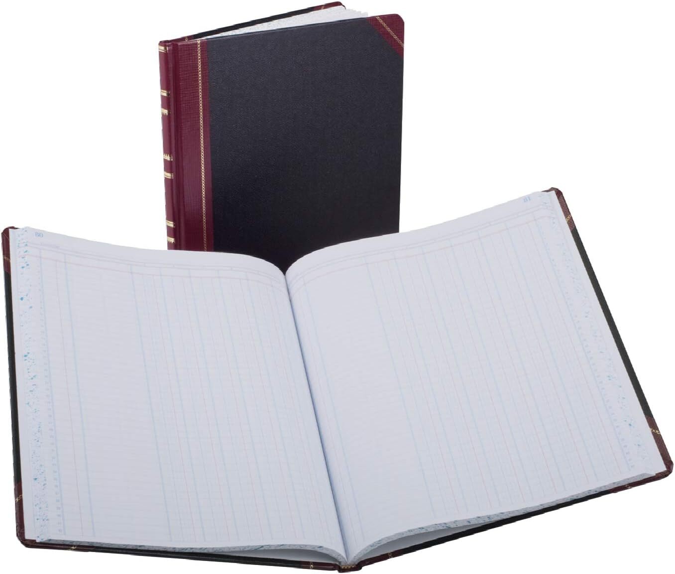Black Red Columnar Book 150 Pages 12 Column Durable Waterproof Ink 12.25×10.125