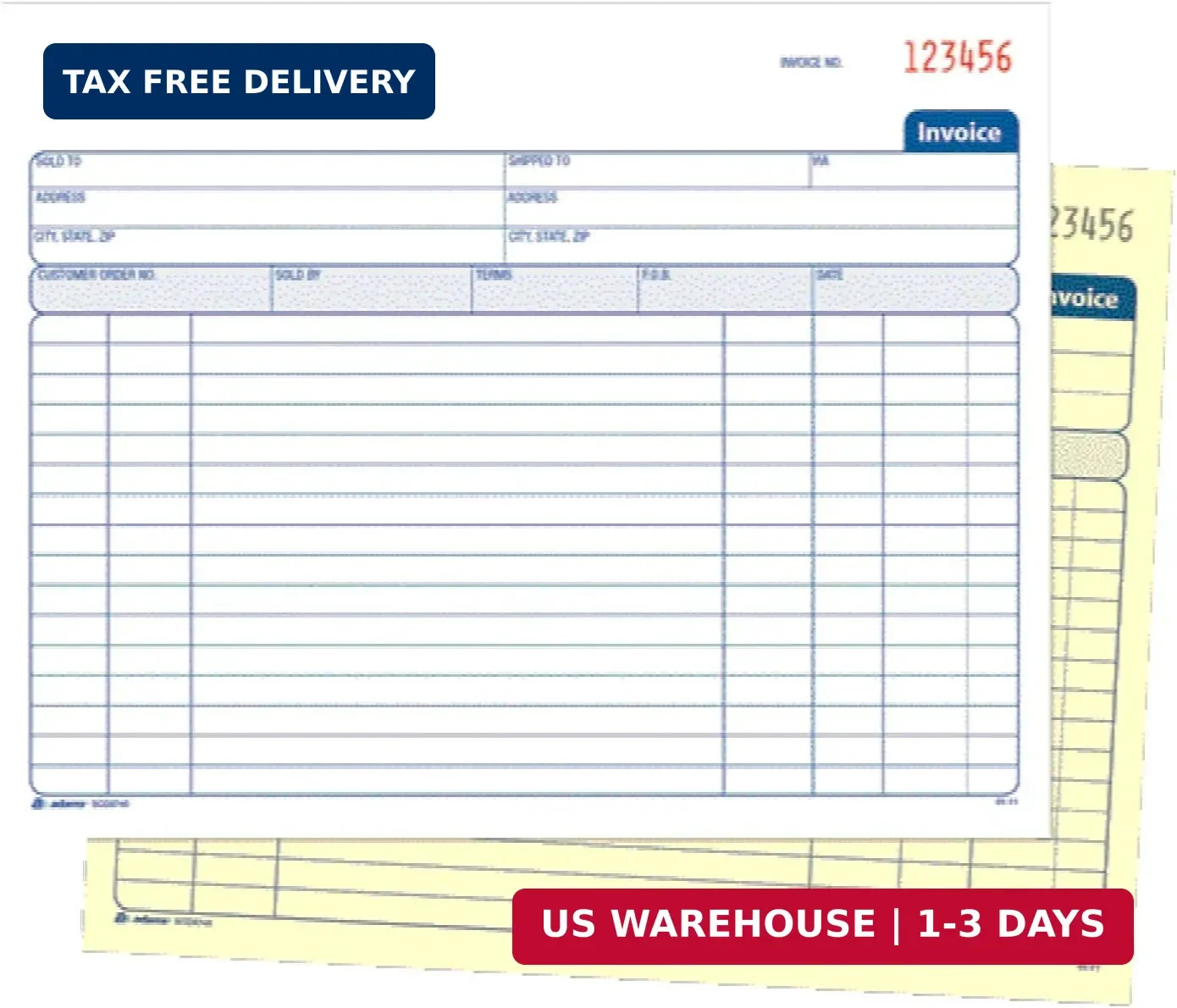 Adams Spiral Invoice Book, 8 1/2 x 7 1/4 Inches, 2-Part, Carbonless, White/Canar