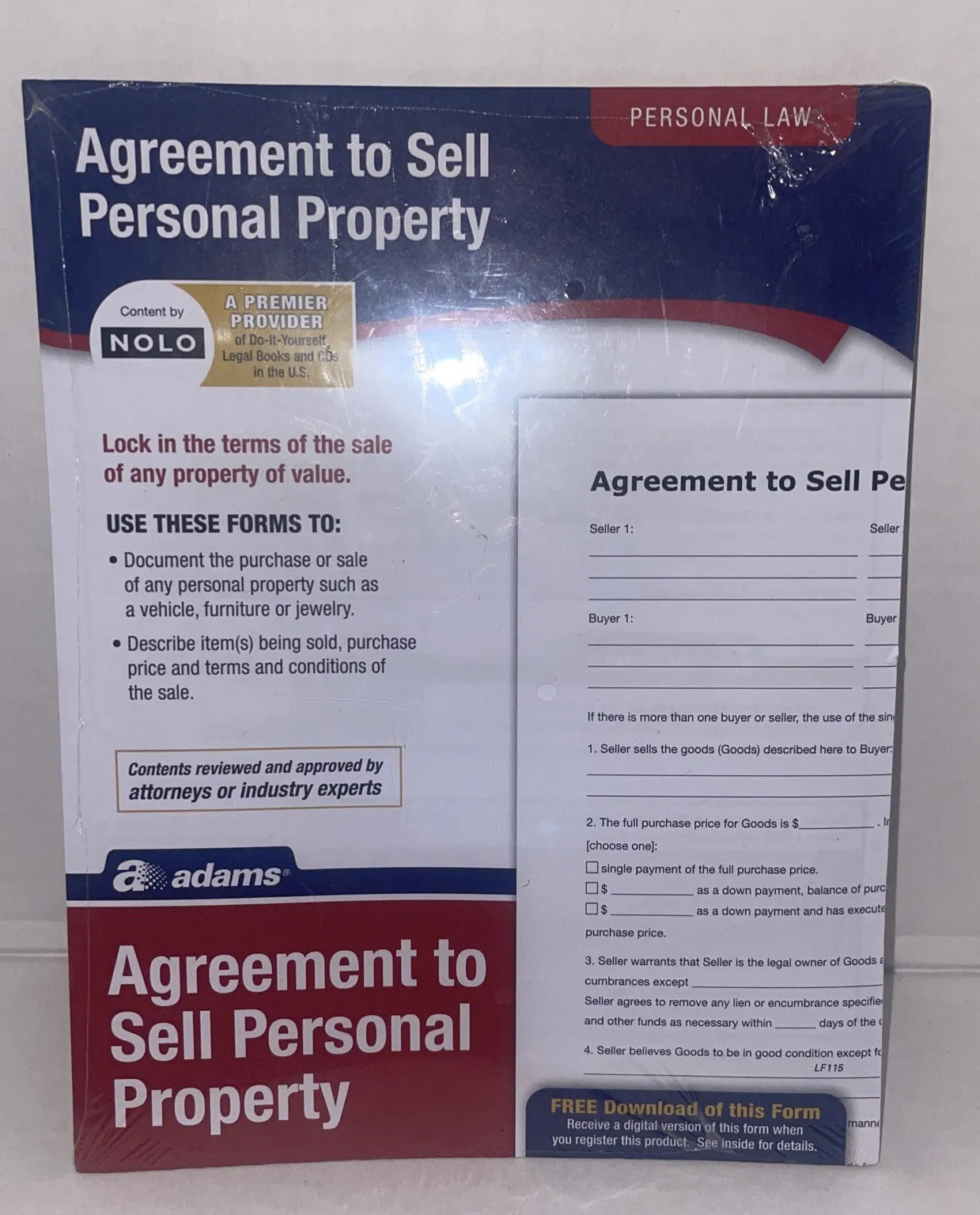 Socrates Agreement To Sell Personal Property Forms (LF115):New/Sealed P14