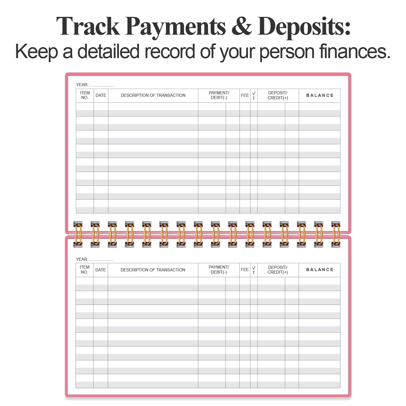 Check Registers for Personal Checkbook A6 Blank Ledger Transaction Registers…