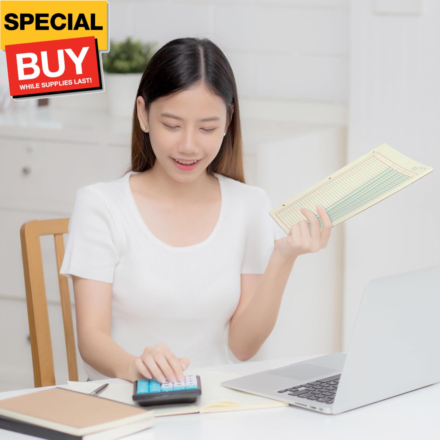 5 Pack 250 Sheets Ledger Paper Accounting Columnar Pads 3 Hole Analysis Accounti