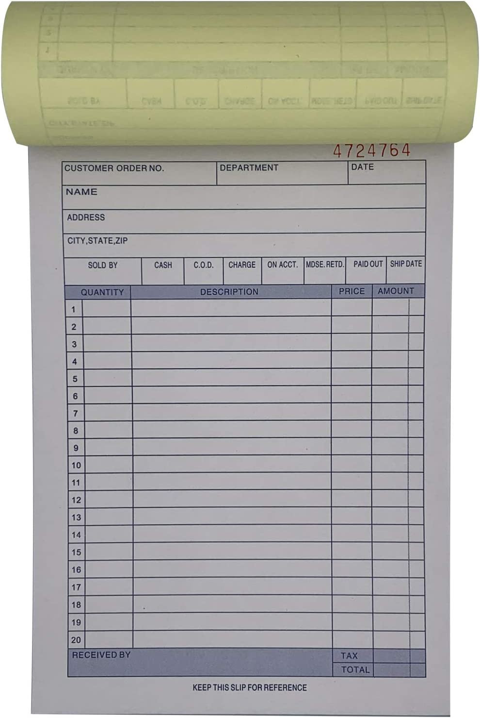 5 Pack Large Sales Order Book Receipt Invoice Duplicate Carbonless 50 Sets 5.9/1