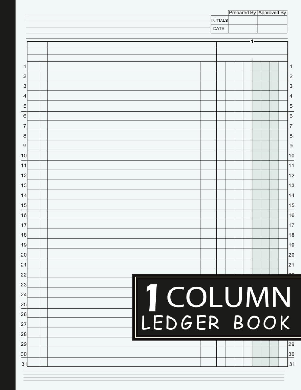 1 Column Ledger Book: Large Simple One for Bookkeeping and Accounting…