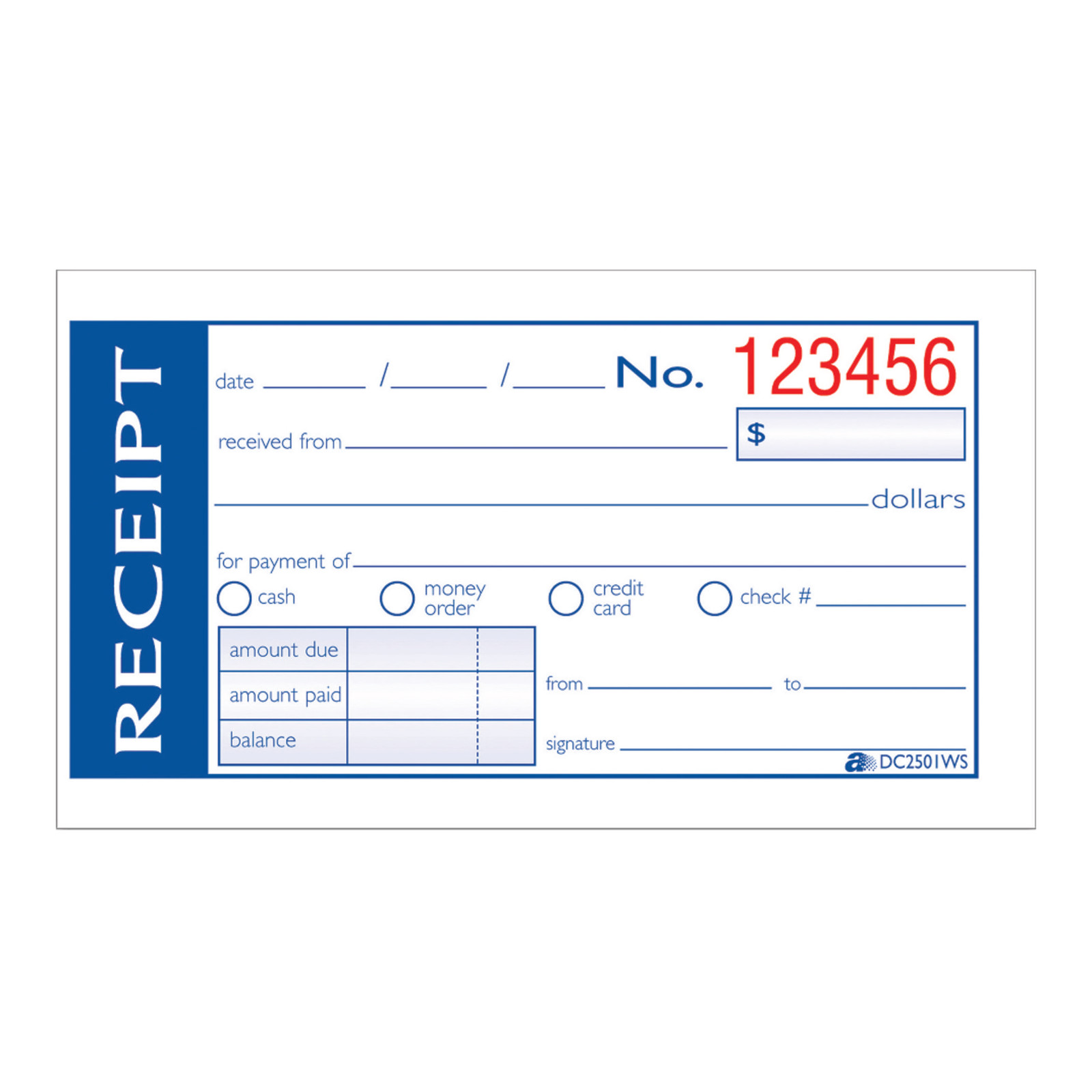 Adams Write N’ Stick Receipt Book, 2 3/4″ x 5 3/8″, 2-Part, Book Of 50 Sets