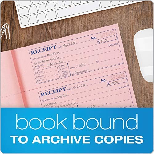 Carbonless Money & Rent Receipt Books – 3-Part, 100 Sets, Wraparound Cover, 5 Pa
