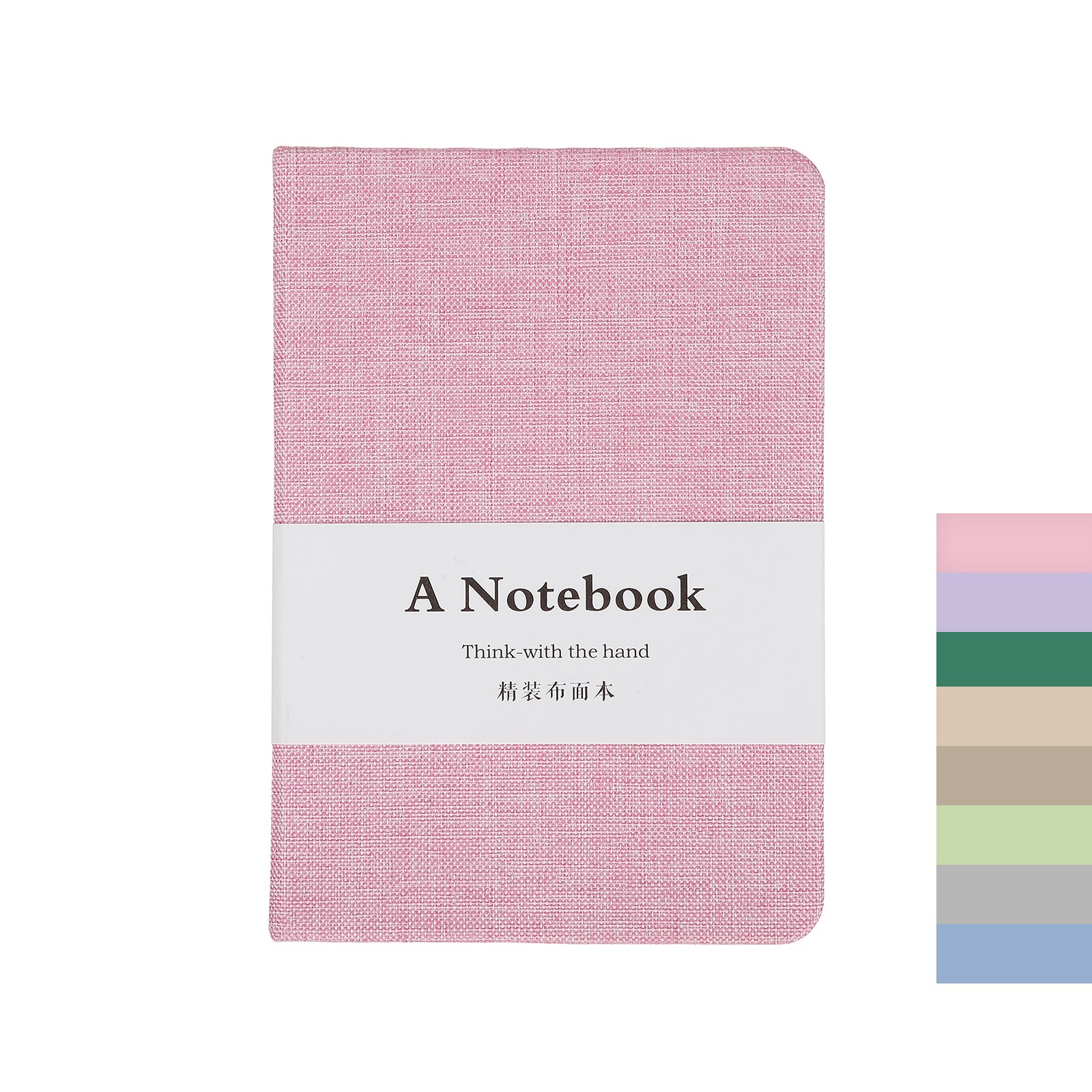 Linen Journal Notebook, 256 Pages 100 Gsm A6（3.9×5.7） Hardcover (Pink)