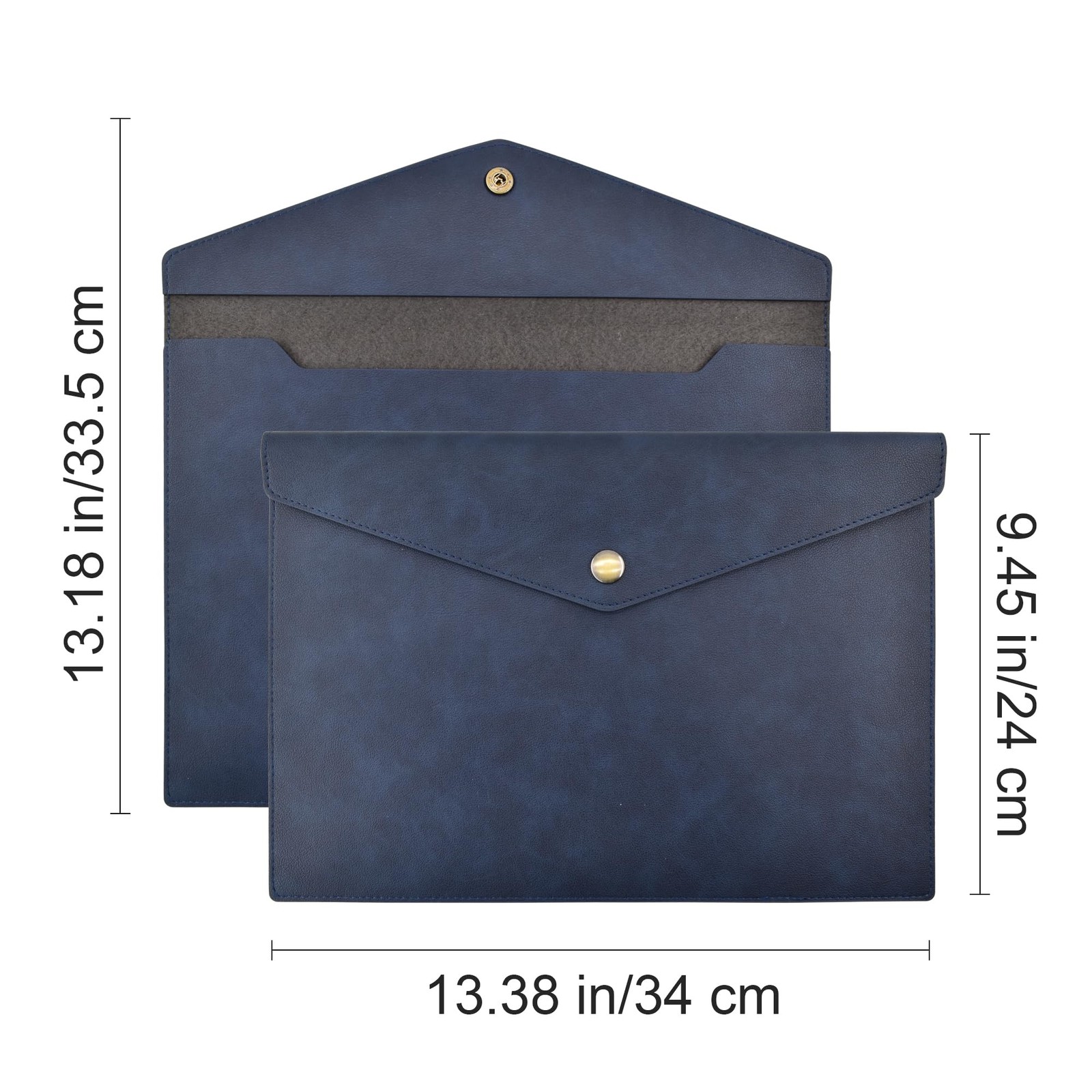 VANRA 1 Piece PU Leather File Folders A4 Document 13.4″L x 9.4″W, Navy Blue