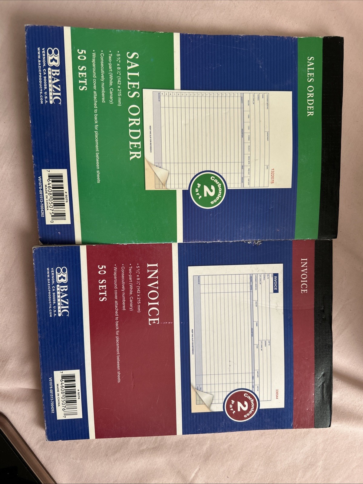 Bazic Products 5076 And 5075 Invoice Book And Sales Order