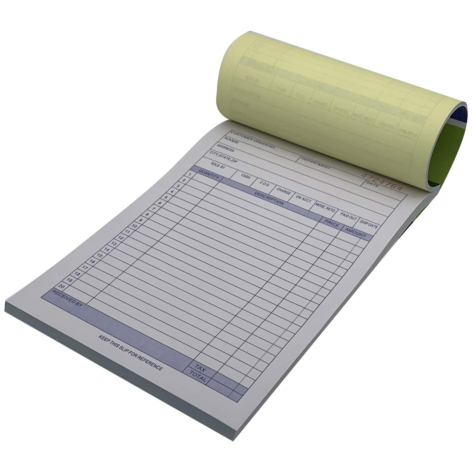 5 Pack Large Sales Order Book Receipt Invoice Duplicate Carbonless 50 Sets 5.9/1