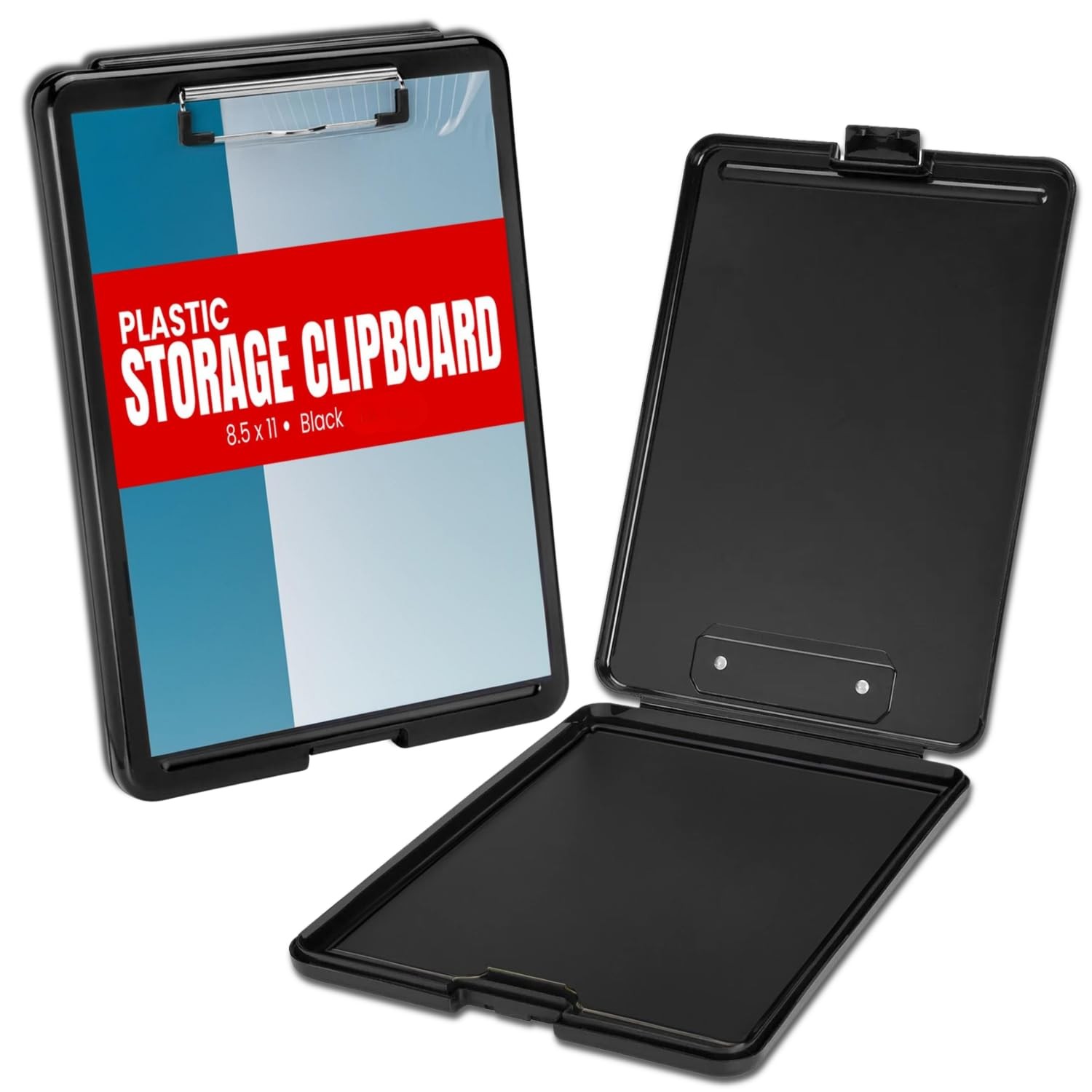 1InTheOffice Plastic Storage Clipboard Letter Size, Black