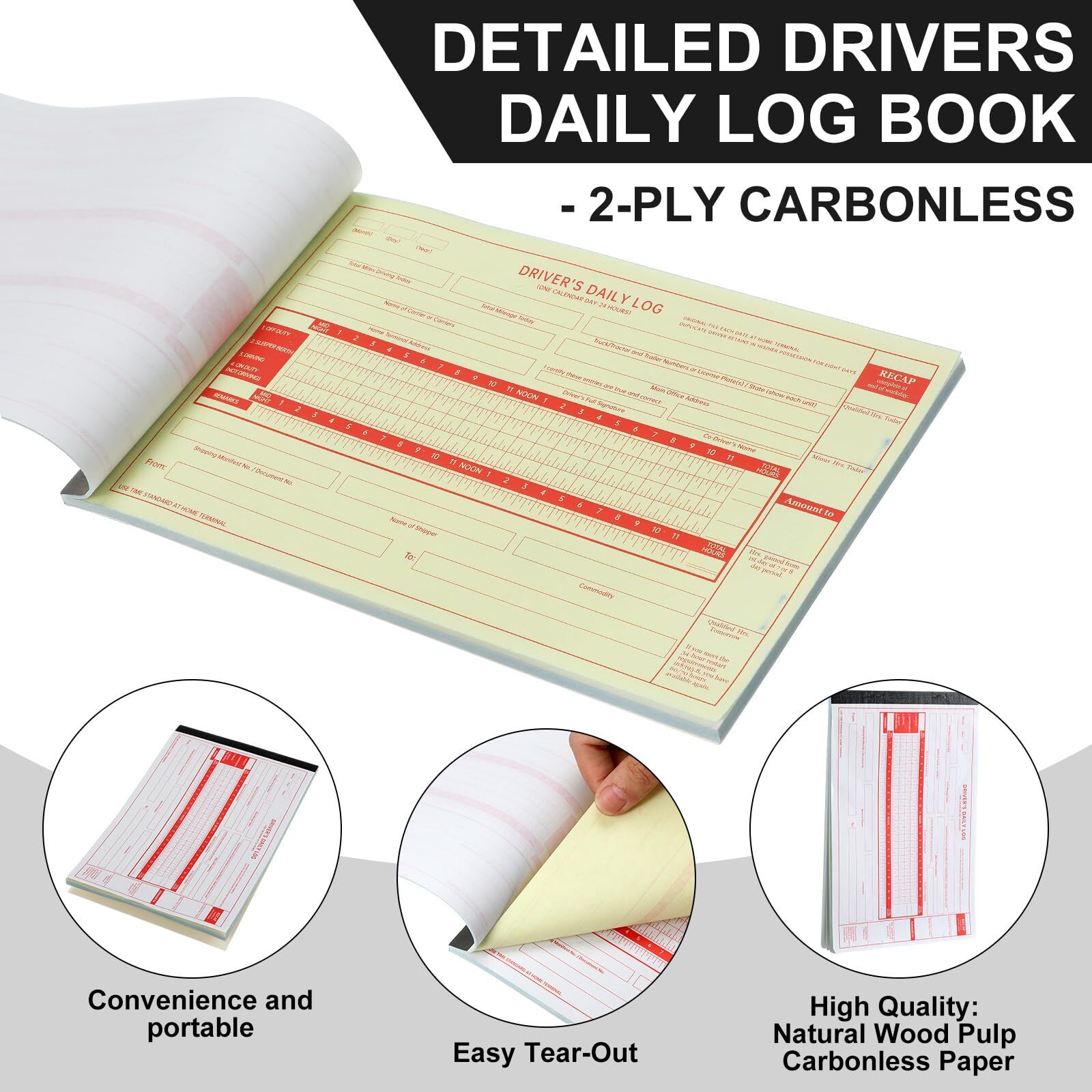 10 Pack Driver Daily Log Book 8.5″ x 5.5″ Log Book with Detailed Driver Vehic…
