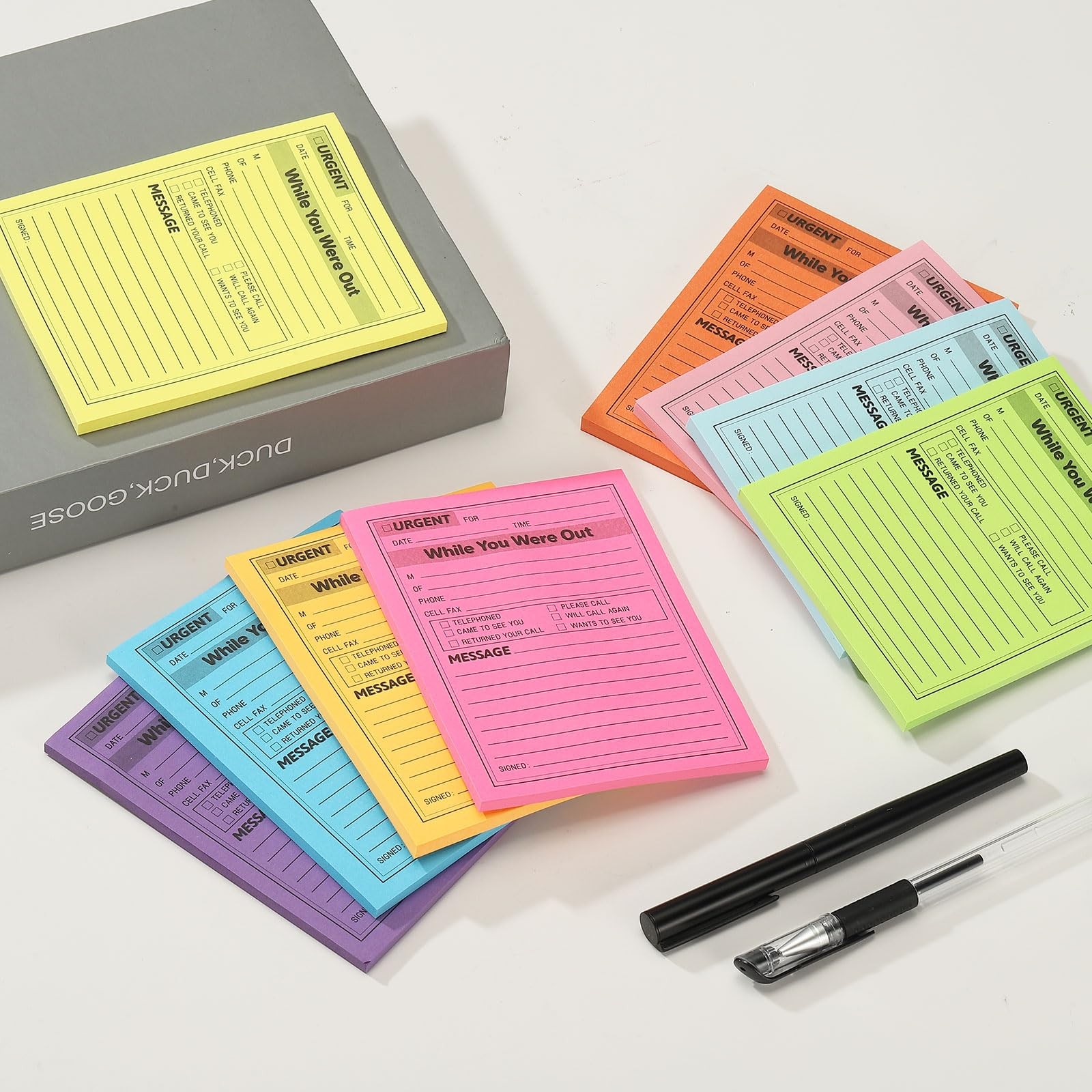PATIKIL 6 Pack While You were Out Message Pad, 4.25 x 5.5 Sticky Notes Blue