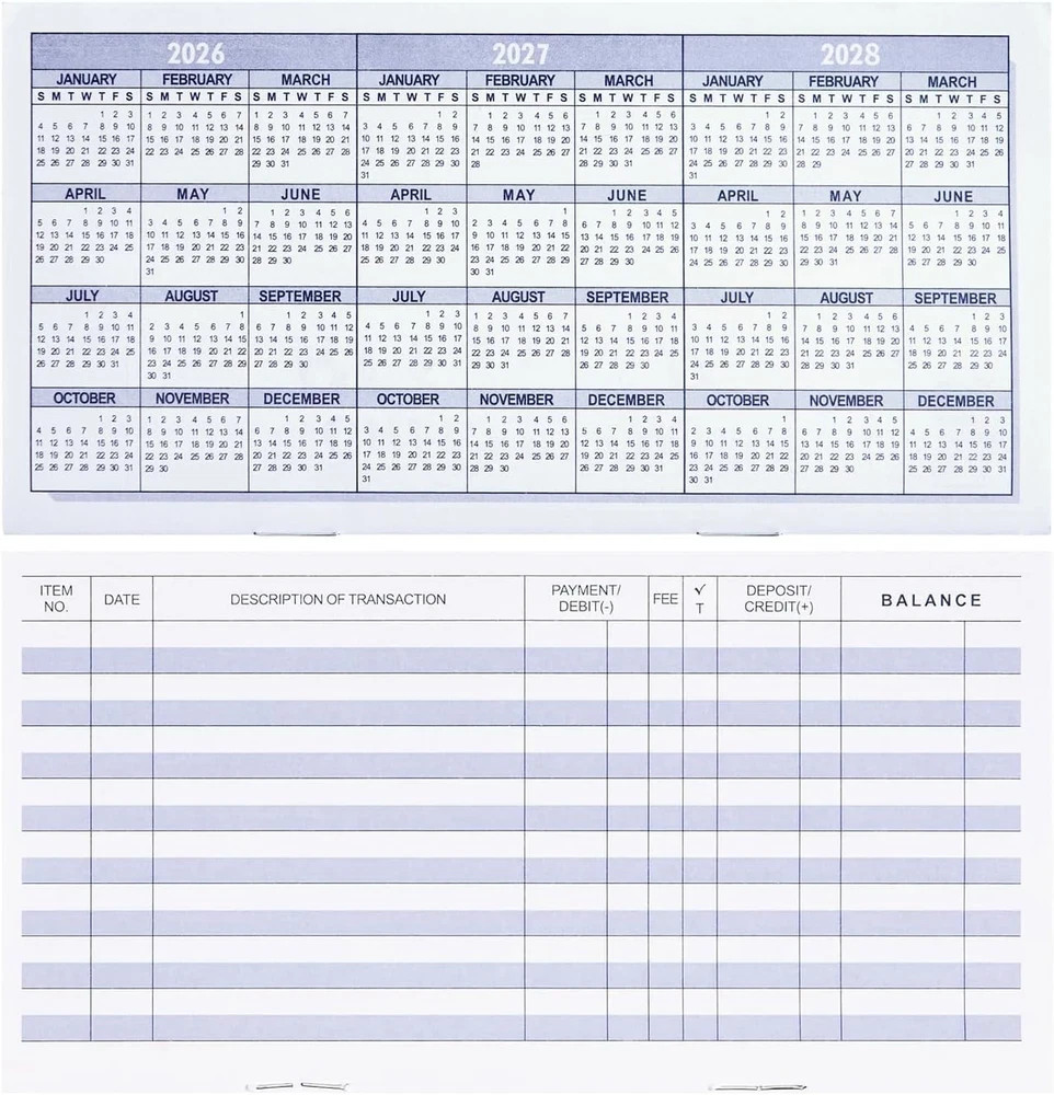 20 Pack Checkbook Register Check Registers for Personal Blank Ledger Transaction