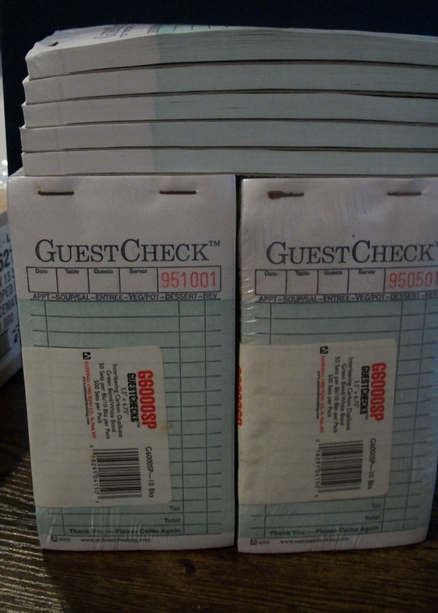 National Checking Company G6000SP Green 2 Part Carbon Paper Guest Checks 25 bks