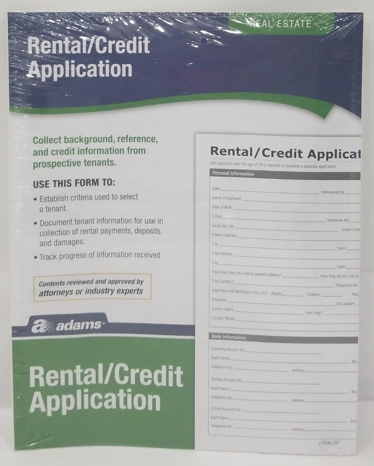 Adams Rental and Credit Agreement Forms and Instructions LF305