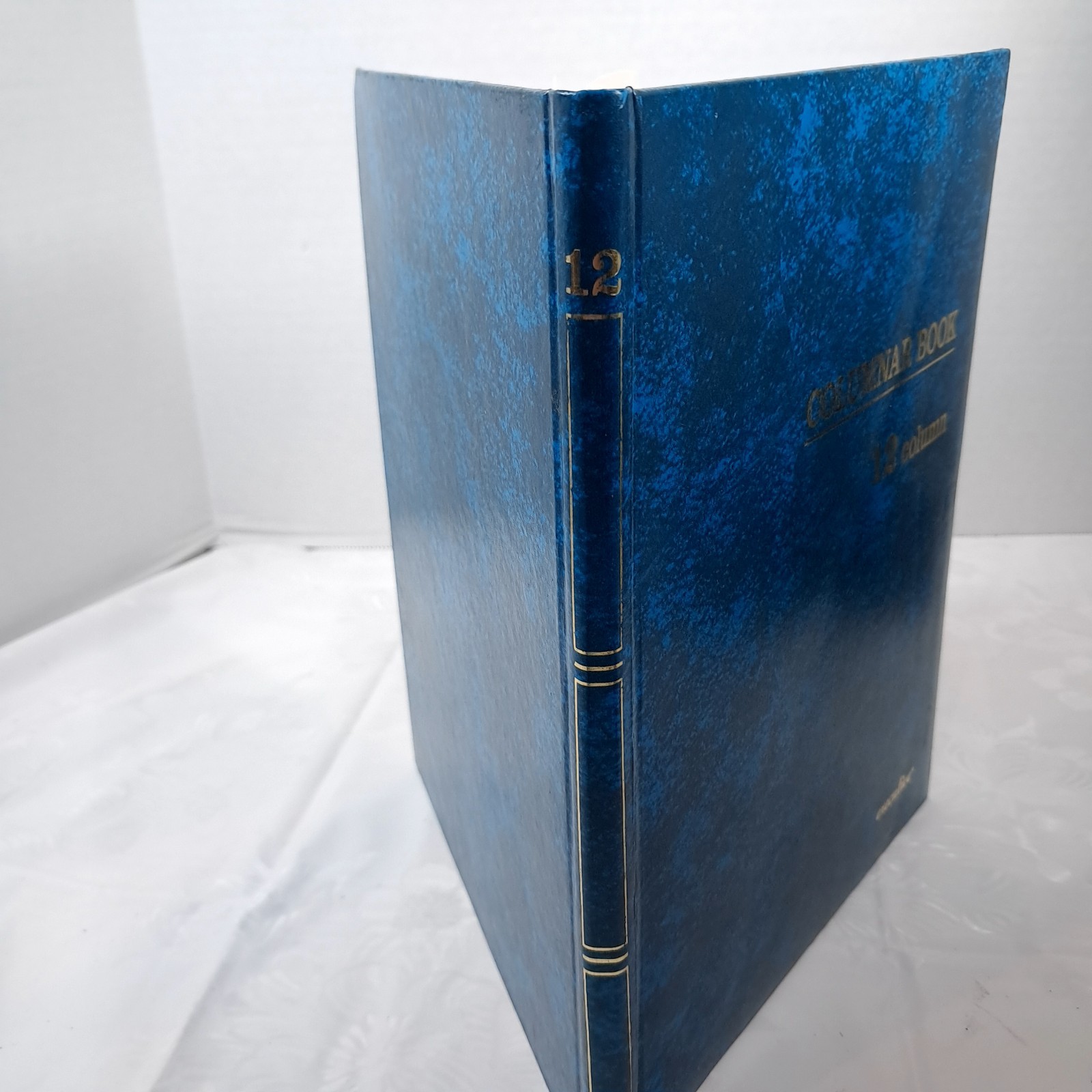 Vintage Stuart Hall Columnar Book 12 column executive blue marble bound notebook