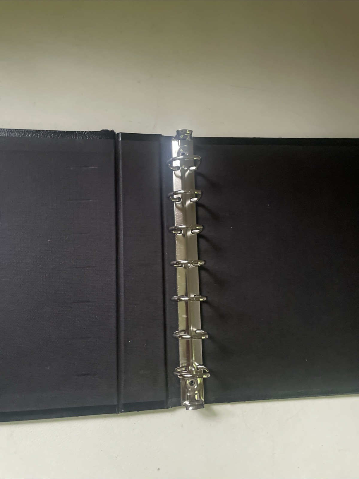 7 Ring Check Binder Business Checkbook Holder 14”x10”x2” Black Faux Leather