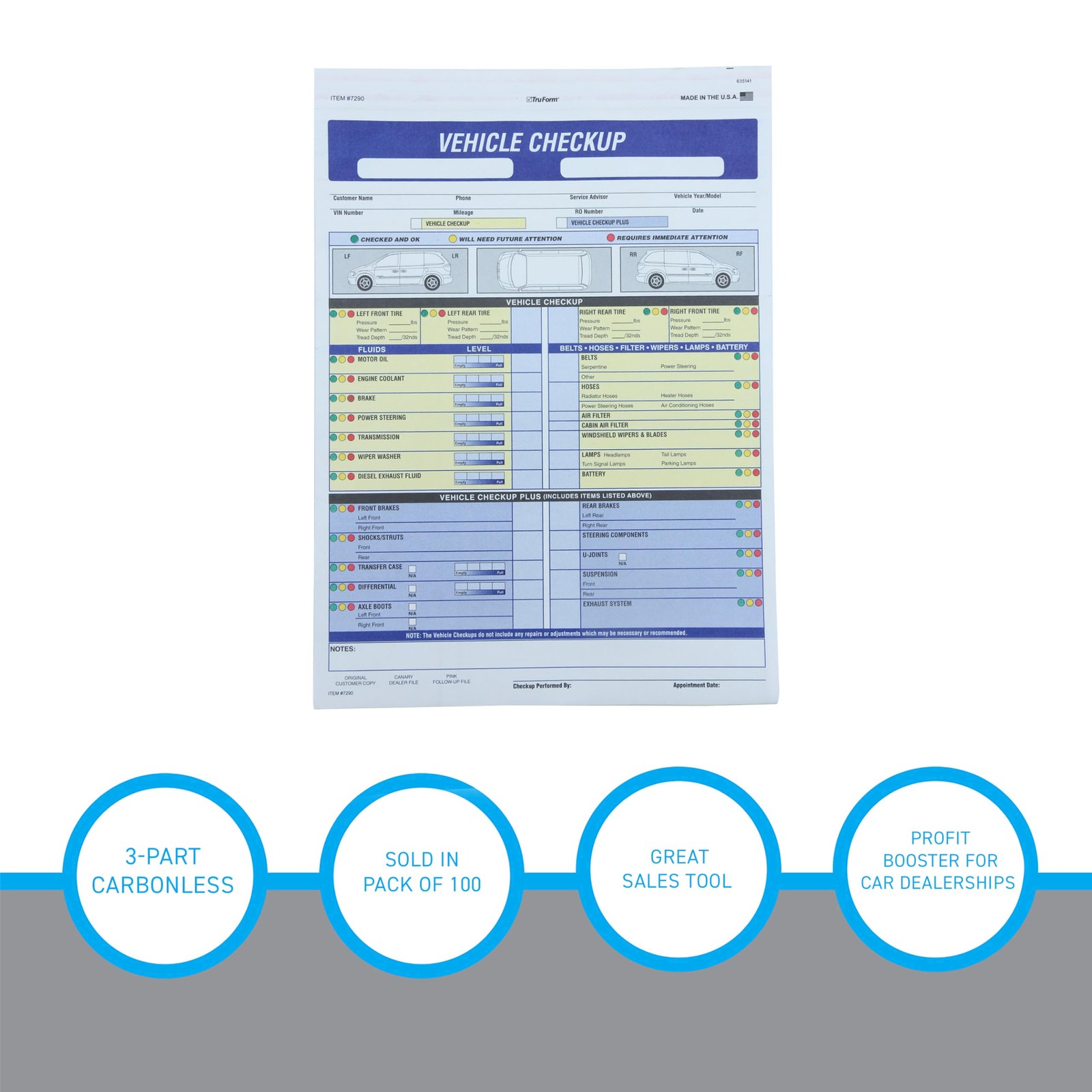 SSWBasics 17/27 Point Vehicle Inspection Form – 8 1/2?H x 11?W 8 1/2ʺH x 11ʺW