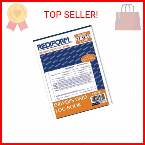 Rediform Driver’s Daily Log Book, Carbon, 2 Part, 5.5 x 7.875 Inches, 31 Forms (
