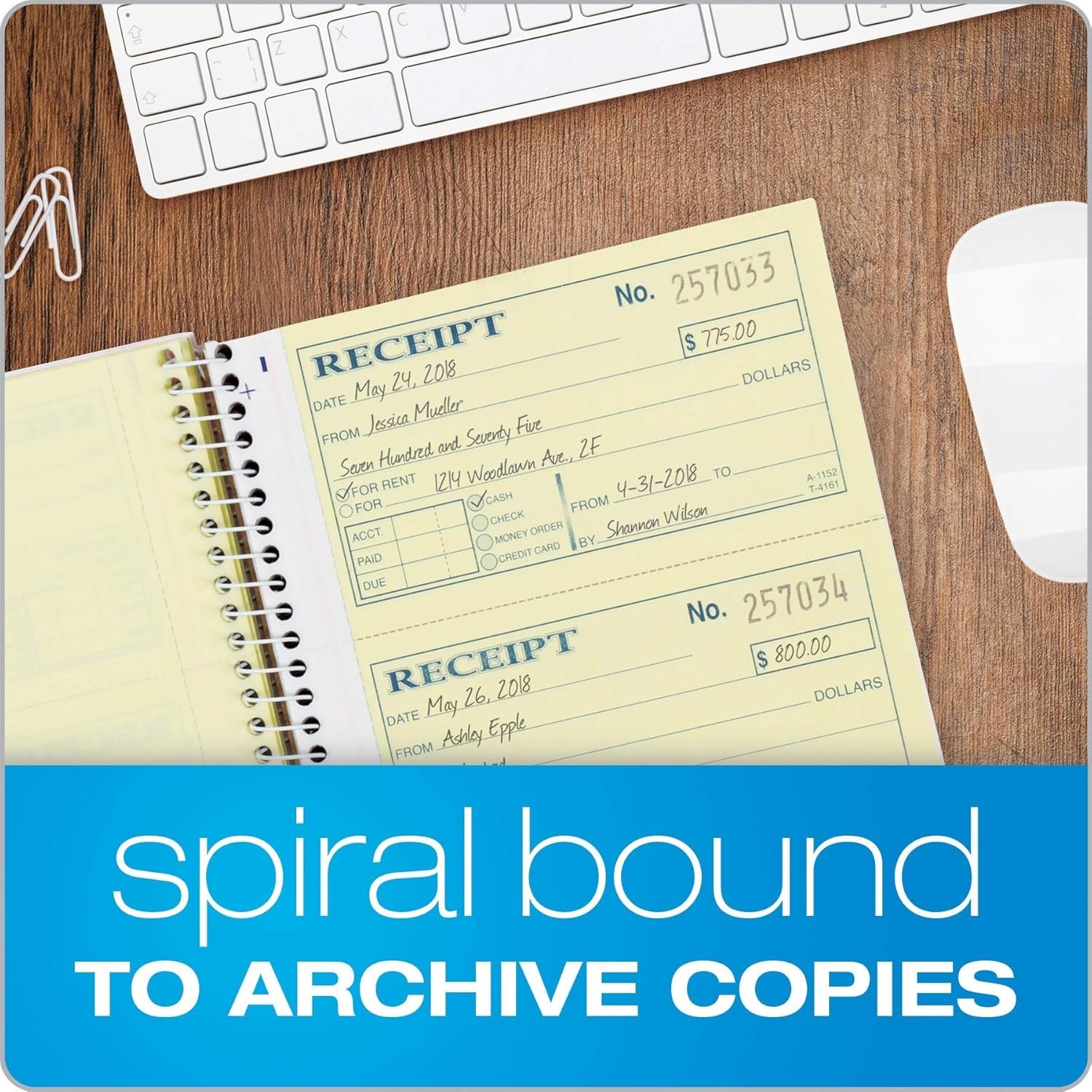 Effortless Tracking with 2-Part Carbonless Money & Rent Receipt Book – 5-1/4″…