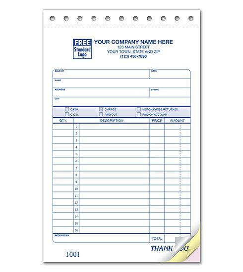 Sales Slip, Classic Design/ 5.66″ x 8.5″ / NEBS Deluxe 81