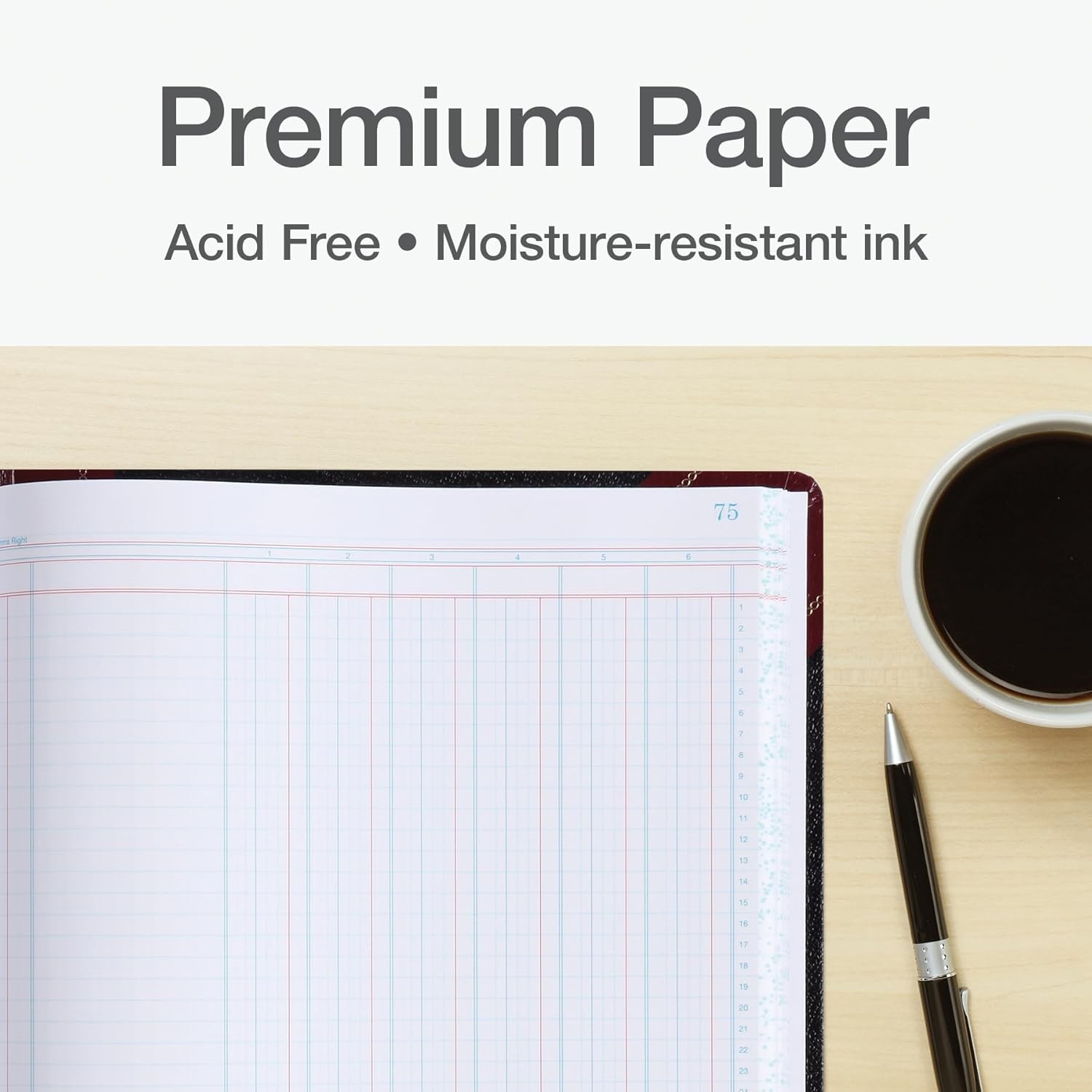 Boorum & Pease Series Columnar Book, 6 Column, 150 Page, Black/Red (1602 1/2-150