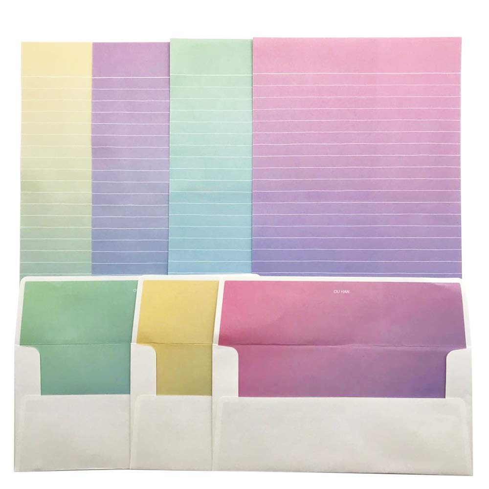 Letter Writing Paper – Lined Stationary and envelope 8.3×5.6 inches, #4