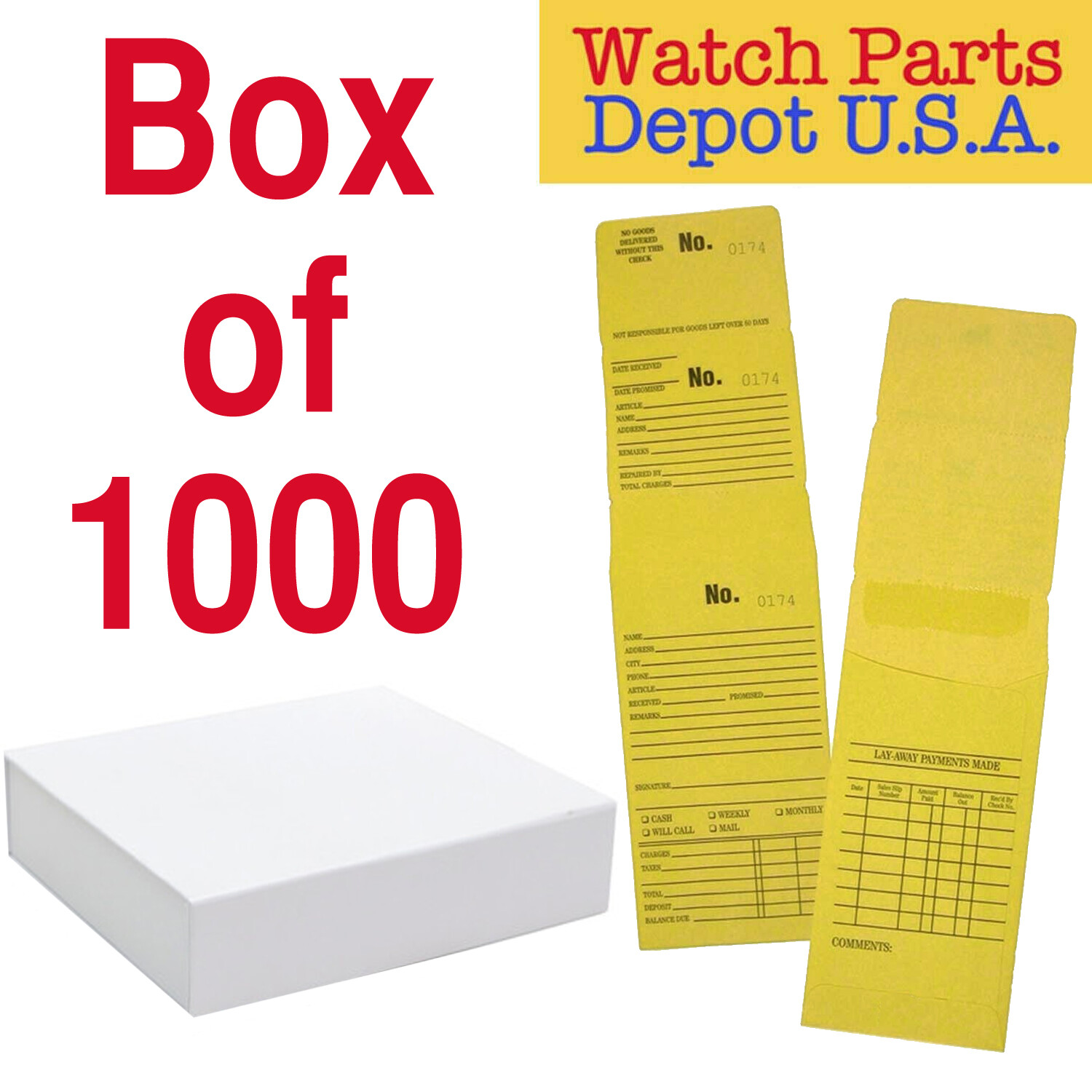 1000 Jewelry & Watch Repair Three Part Tier Craft Job Envelopes Numbered – NEW!