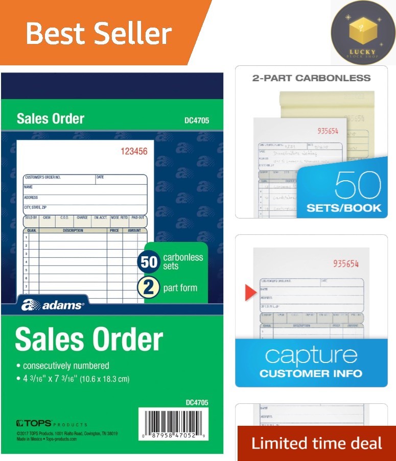 Luxury 2-Part Carbonless Sales Order Book – 50 Sets for Professional Invoicing