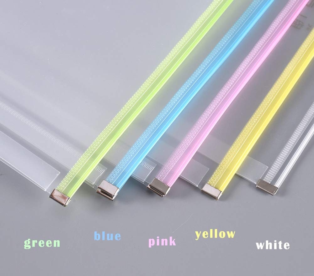 5Packs Clear Plastic Zip Envelopes 9 3/4 x 13 Letter File Document Paper 5pcs