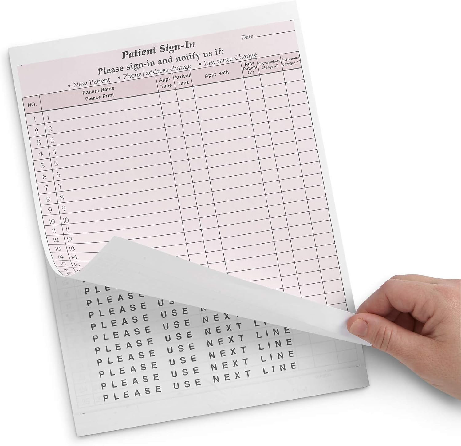 125 Pack HIPAA Compliant Patient Sign-In Sheets with Adhesive Labels, Burgundy