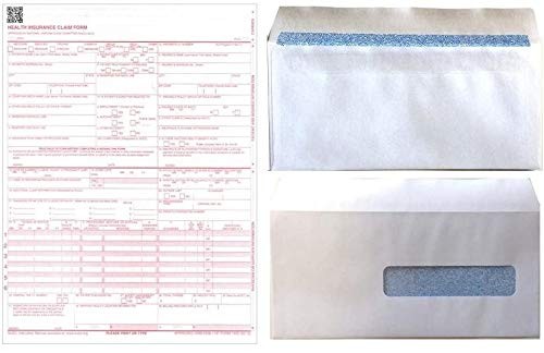 New CMS 1500 – HCFA Insurance Claim Forms and Self-Seal No. One Size, White