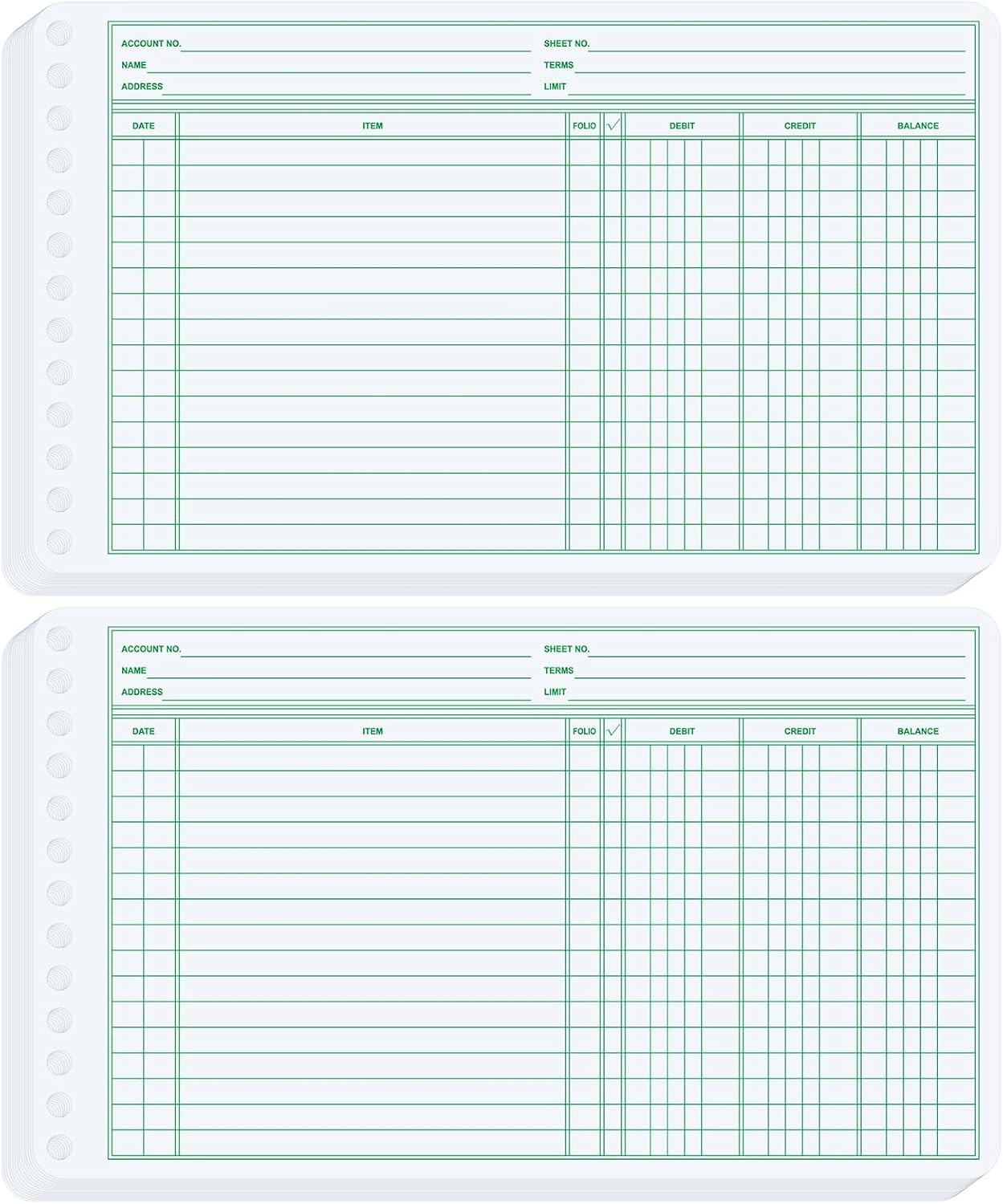 200 Pcs Ledger Sheets 5″ X 8.5″ Extra Sheets Ledger Paper for Bookkeeping Column