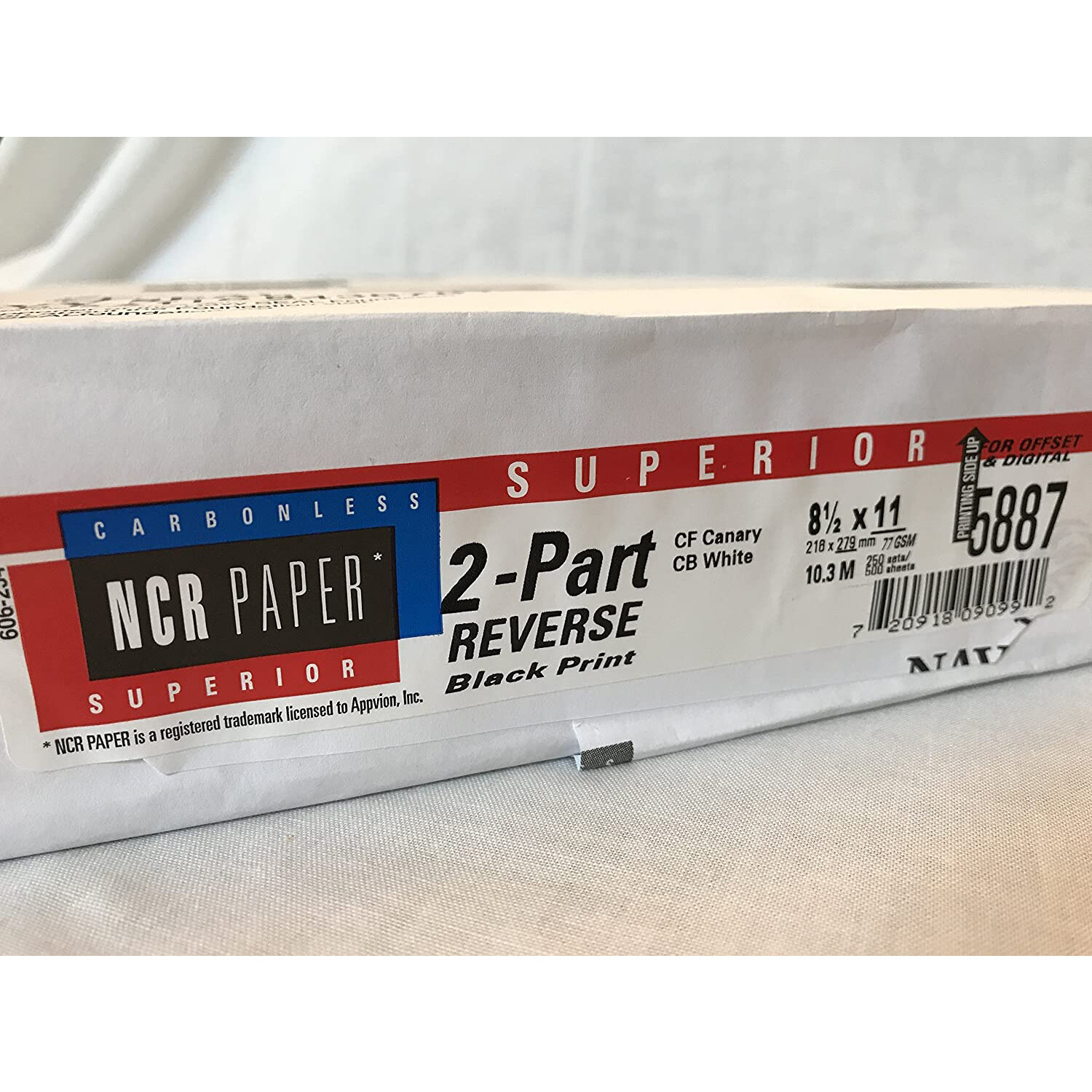 250 Sets, NCR Paper, 5887, Collated 2 Part (White, Canary), 8.5 x 11, Carbonless