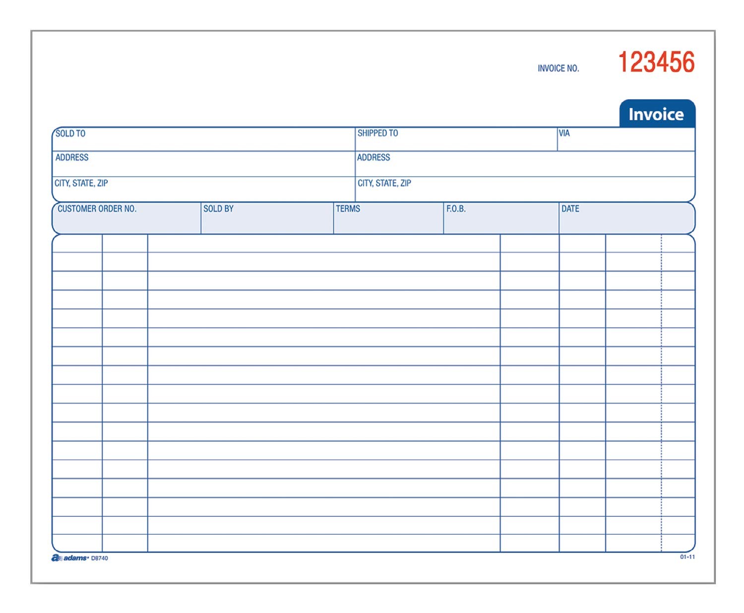 Adams Invoice Book, 2 Part, Carbonless, 50 Count (Pack of 1), White/Canary