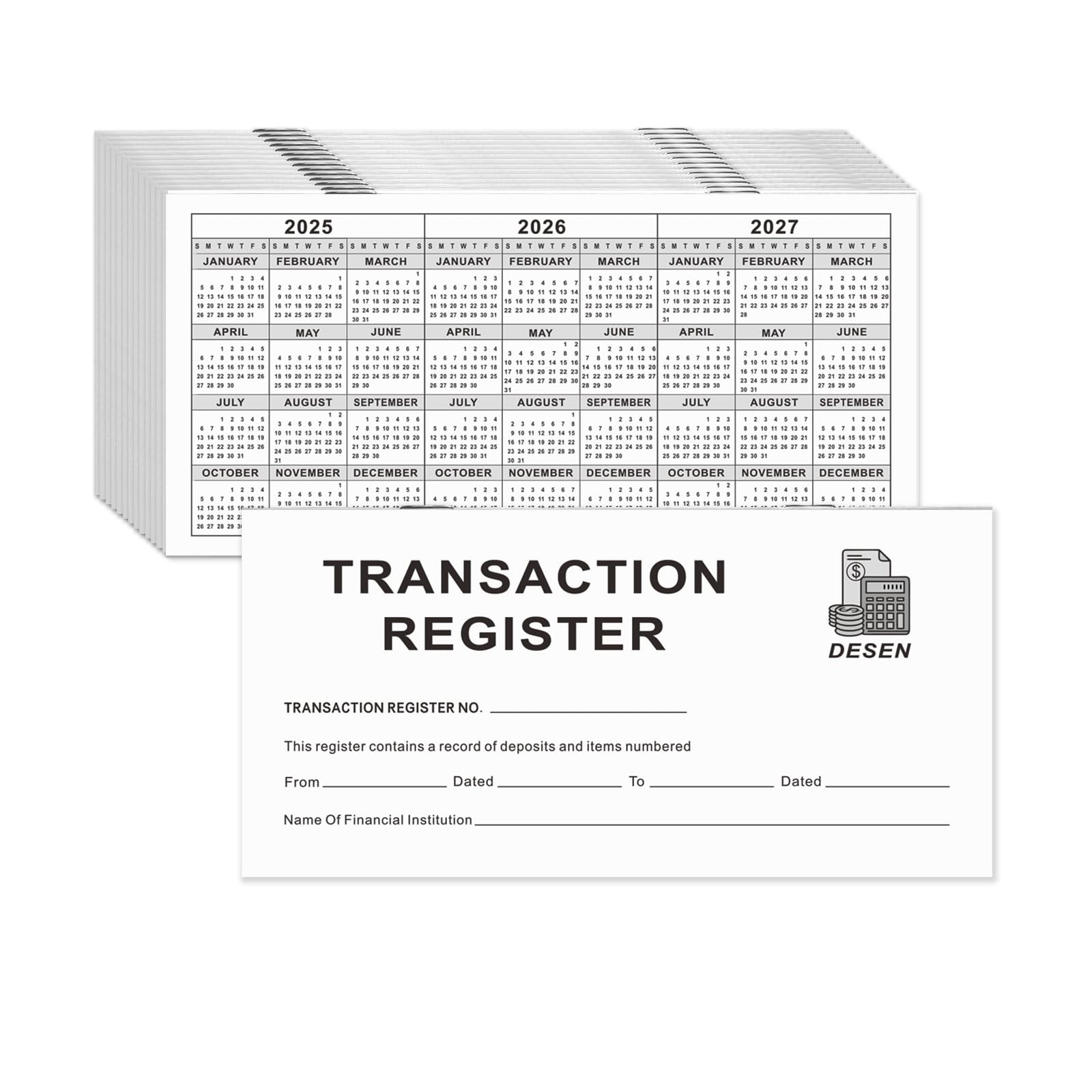 12 Pack Checkbook Register, Blank Ledger Transaction Book for Personal & Busi…
