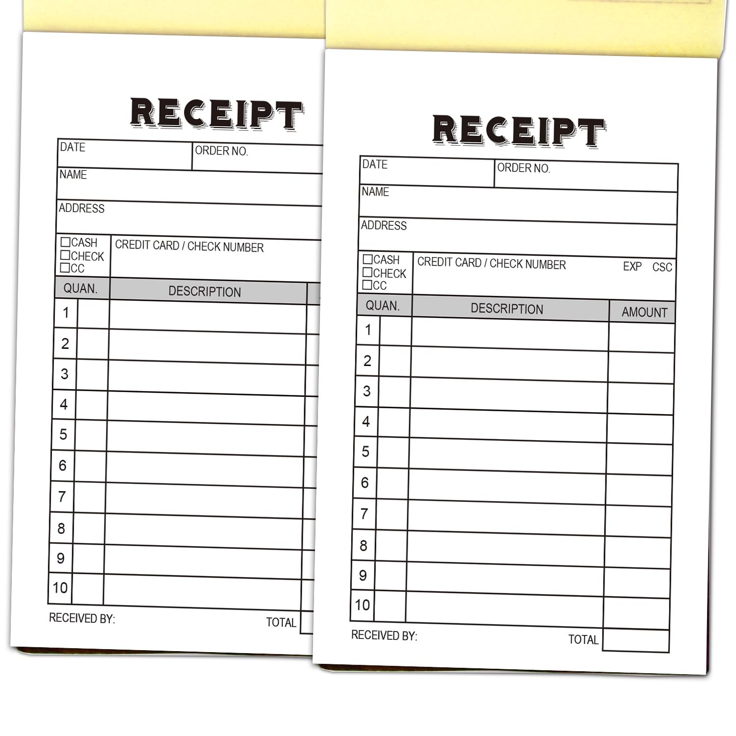2-Pack Receipt Pad, Sales Receipt Form, Order Book, Invoice Booklet for Small…